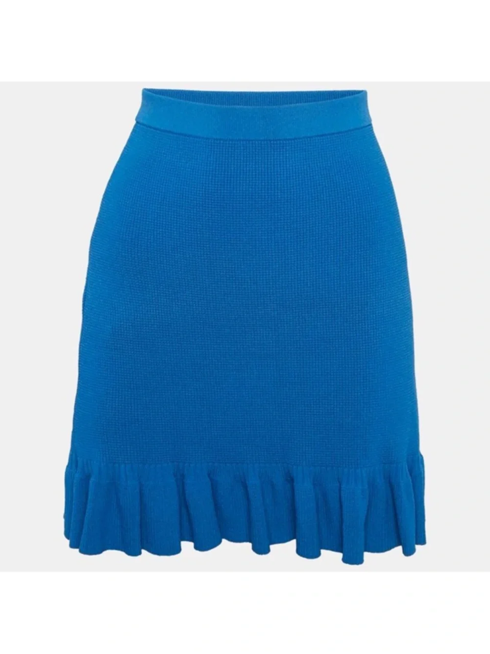 Sandro Longoria Blue Knit Ruffle-Hem Mini Skirt | New with tags | size 2 and 4 - Picture 4 of 5